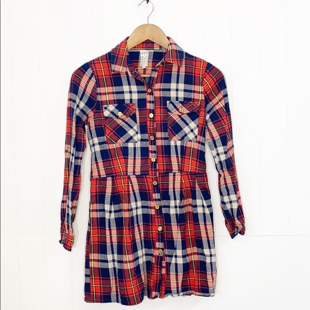 Kate Collection | Plaid Full Button Dress …